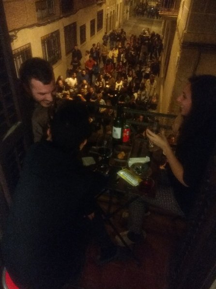 Crowd under our window 1